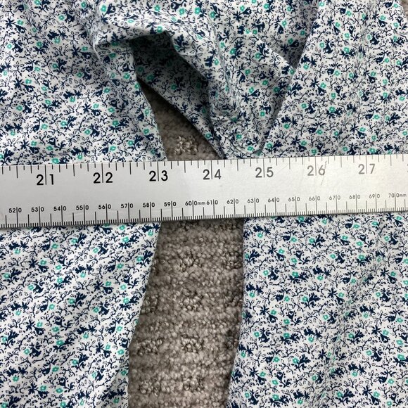 J. Crew Button Down Shirt Men Large L White Floral All Over Print Preppy Formal - Picture 8 of 9